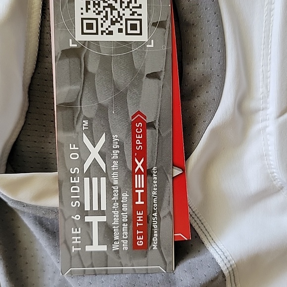 McDavid Mens Hex Sternum Shirt Size Small Bodyshirt w Mesh Top White & Gray - Picture 9 of 11